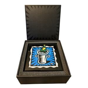 New Burton Morris Studios Pop Art Champagne Stash Jewelry Trinket Box Black